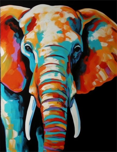 Elephant Paint By Numbers Kits UK MJ1343