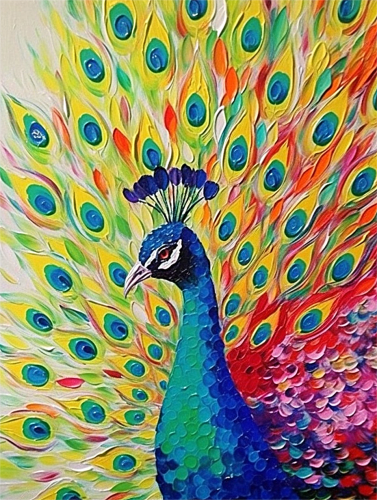 Peacock Paint By Numbers Kits UK MJ1602
