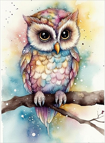 Owl Paint By Numbers Kits UK MJ9793