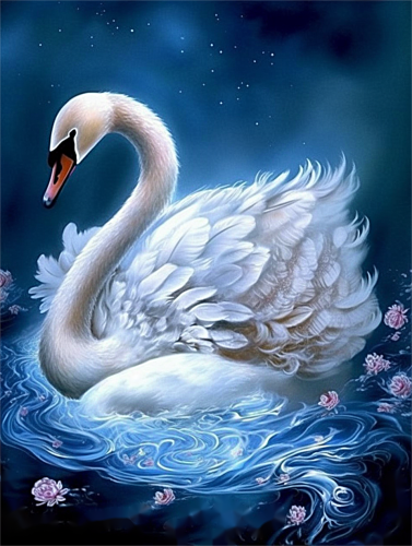 Swan Paint By Numbers Kits UK MJ9882