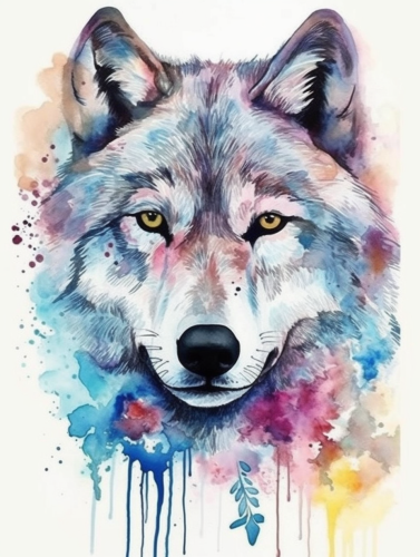 Wolf Diy Paint By Numbers Kits UK For Adult Kids MJ1469