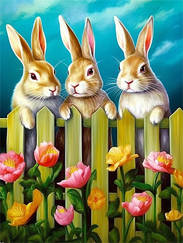 Rabbit Paint By Numbers Kits UK MJ9853