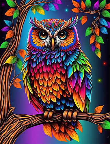 Owl Paint By Numbers Kits UK MJ9758