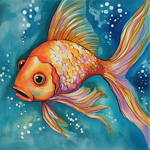 Fish Diy Paint By Numbers Kits UK For Adult Kids MJ8106
