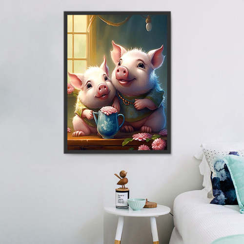 Pig Paint By Numbers Kits UK MJ8187