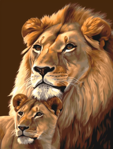 Lion Paint By Numbers Kits UK MJ9251