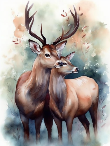 Deer Paint By Numbers Kits UK MJ9287