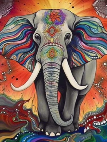 Elephant Paint By Numbers Kits UK MJ1345