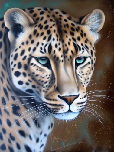 Leopard Paint By Numbers Kits UK MJ9461