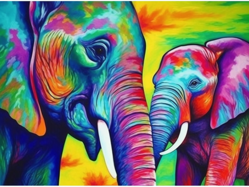 Elephant Paint By Numbers Kits UK MJ1384