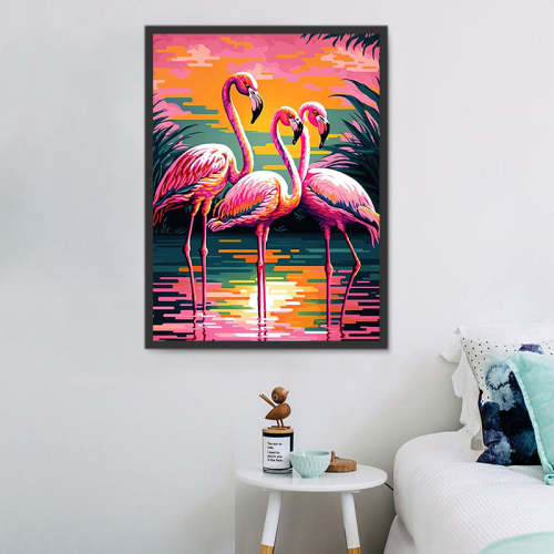Flamingo Paint By Numbers Kits UK MJ9632