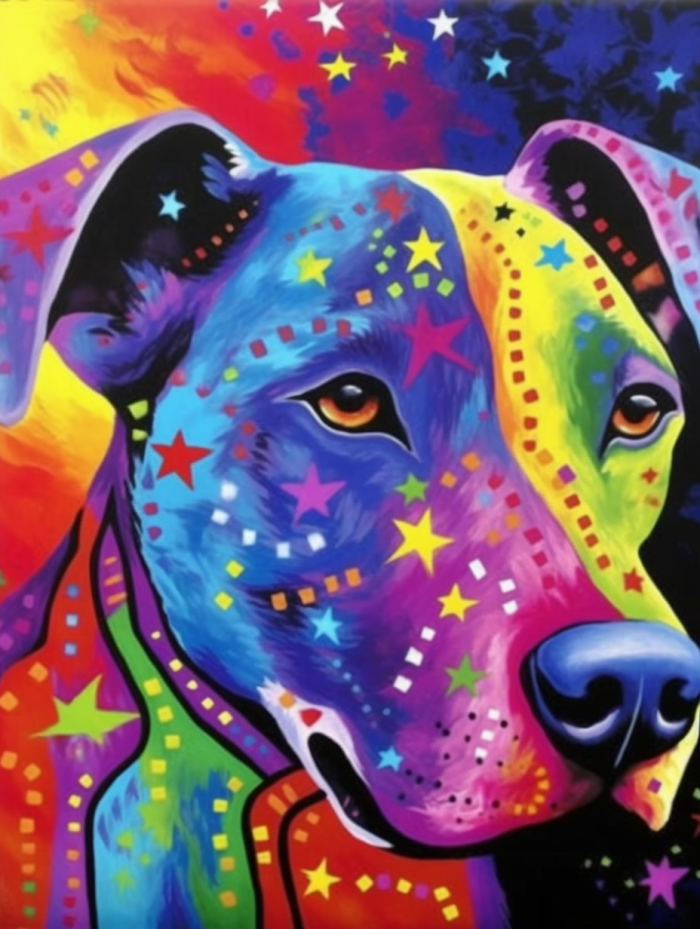 Dog Paint By Numbers Kits UK MJ9140
