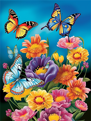 Butterfly Diy Paint By Numbers Kits UK For Adult Kids MJ1554