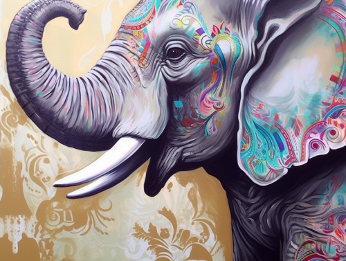 Elephant Paint By Numbers Kits UK MJ1386
