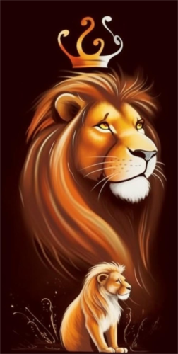 Lion Diy Paint By Numbers Kits UK For Adult Kids MJ9192