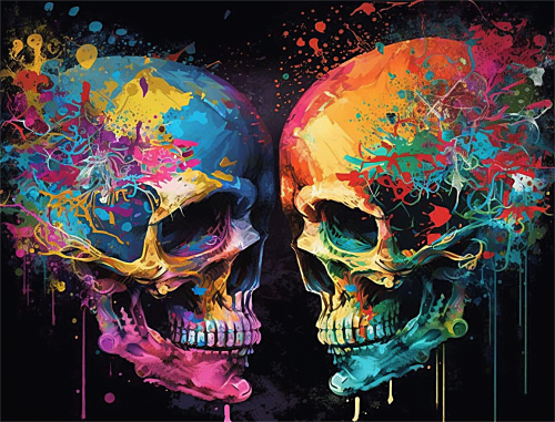 Skull Paint By Numbers Kits UK MJ2159