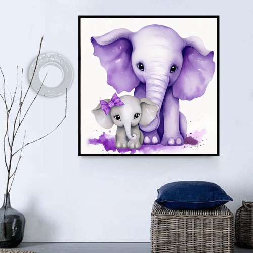 Elephant Diy Paint By Numbers Kits UK For Adult Kids MJ1293