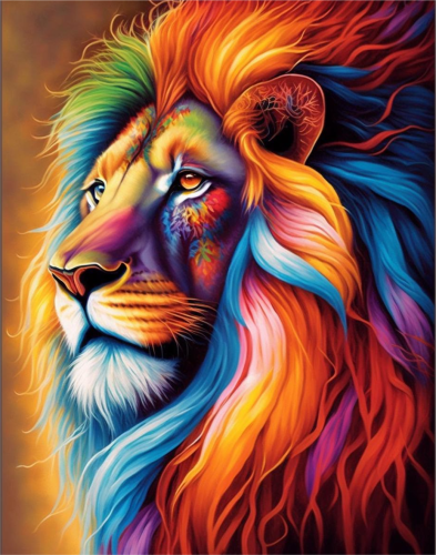 Lion Paint By Numbers Kits UK MJ9239