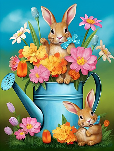 Rabbit Paint By Numbers Kits UK MJ9852