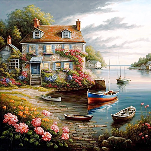 Town Diy Paint By Numbers Kits UK For Adult Kids MJ8613