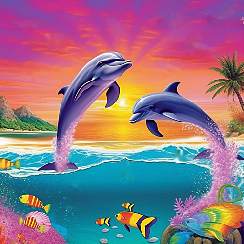 Dolphin Paint By Numbers Kits UK MJ1733