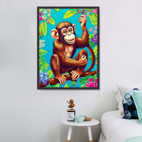 Monkey Diy Paint By Numbers Kits UK For Adult Kids MJ9619