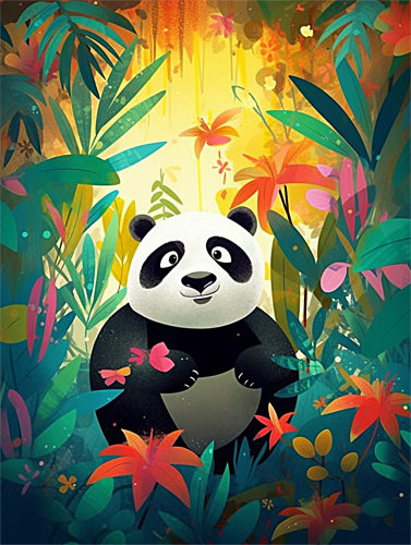 Panda Diy Paint By Numbers Kits UK For Adult Kids MJ8083