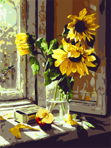 Sunflower Diy Paint By Numbers Kits UK For Adult Kids YM187