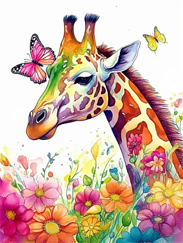 Giraffe Paint By Numbers Kits UK MJ2246