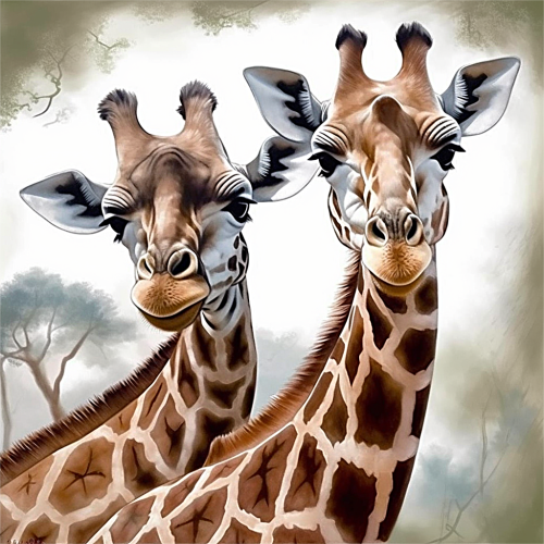 Giraffe Paint By Numbers Kits UK MJ2211