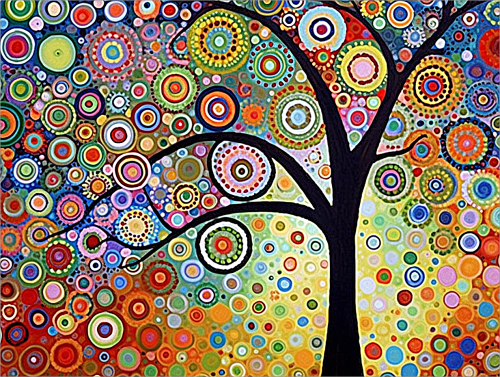 Tree Diy Paint By Numbers Kits UK For Adult Kids MJ8726