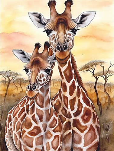 Giraffe Paint By Numbers Kits UK MJ2231