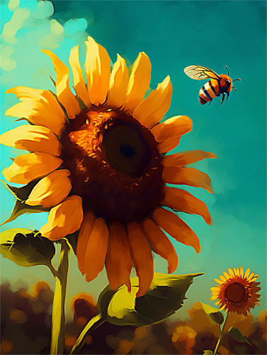 Sunflower Paint By Numbers Kits UK MJ2756