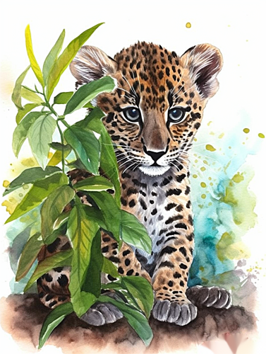 Leopard Paint By Numbers Kits UK MJ9446