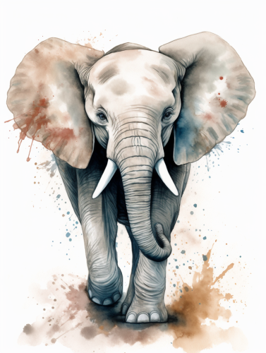 Elephant Paint By Numbers Kits UK MJ1327