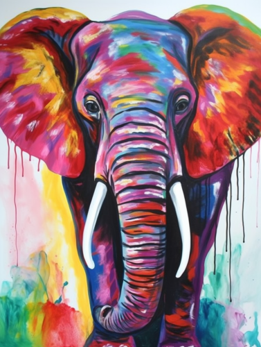 Elephant Paint By Numbers Kits UK MJ1331