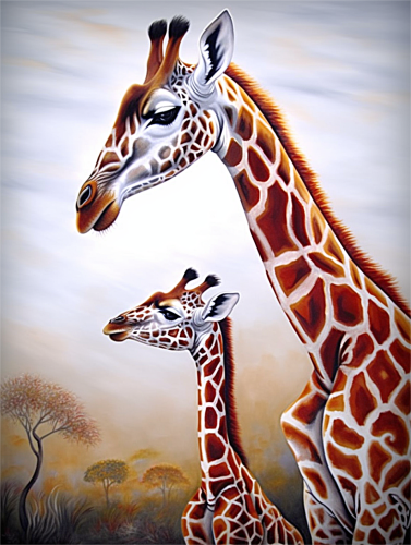 Giraffe Paint By Numbers Kits UK MJ2238