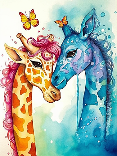 Giraffe Paint By Numbers Kits UK MJ2239