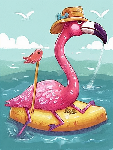 Flamingo Paint By Numbers Kits UK MJ9636