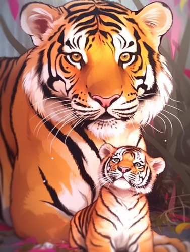 Tiger Diy Paint By Numbers Kits UK For Adult Kids MJ1272