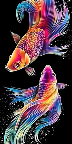 Fish Diy Paint By Numbers Kits UK For Adult Kids MJ8108