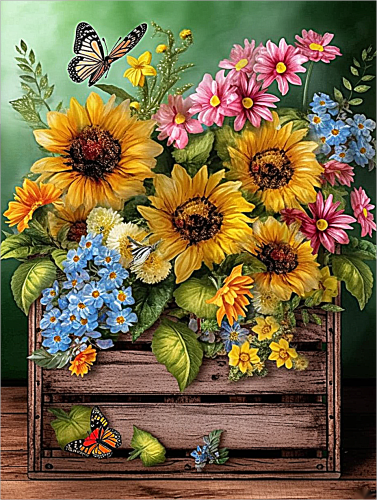 Sunflower Paint By Numbers Kits UK MJ2747