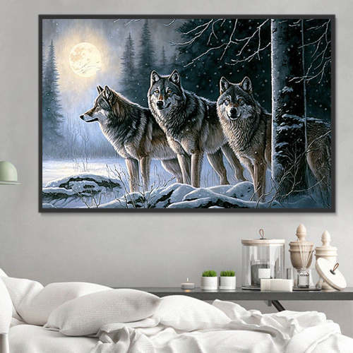 Wolf Paint By Numbers Kits UK MJ1493