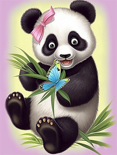 Panda Diy Paint By Numbers Kits UK For Adult Kids MJ8089