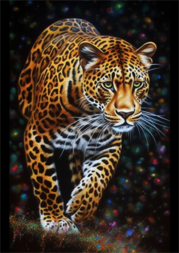 Leopard Paint By Numbers Kits UK MJ9454