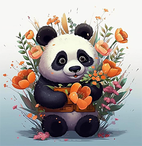 Panda Diy Paint By Numbers Kits UK For Adult Kids MJ8067