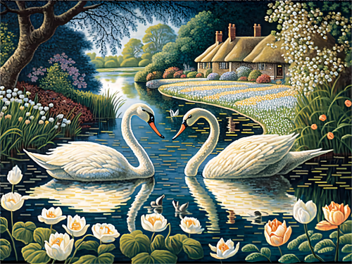 Swan Paint By Numbers Kits UK MJ9893