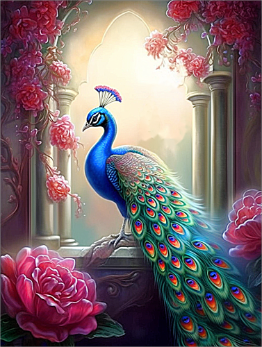 Peacock Paint By Numbers Kits UK MJ2823