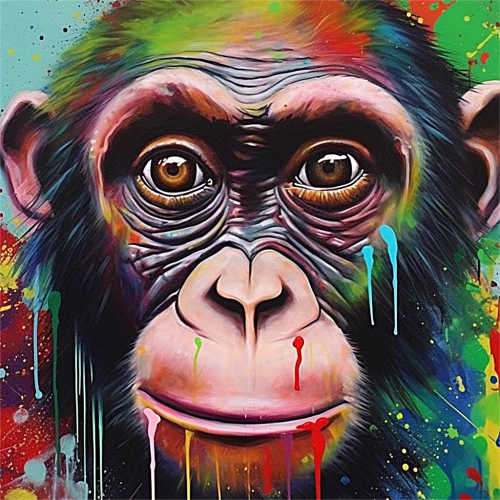 Monkey Paint By Numbers Kits UK MJ9601