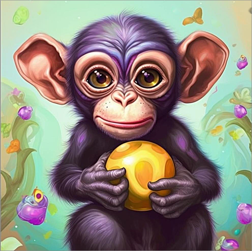 Monkey Paint By Numbers Kits UK MJ9594